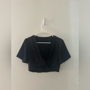 Forever 21, Silk Green Crop Top, Small